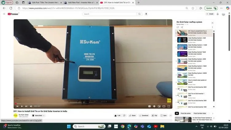 Su-Kam educational video explaining grid-tied solar inverters