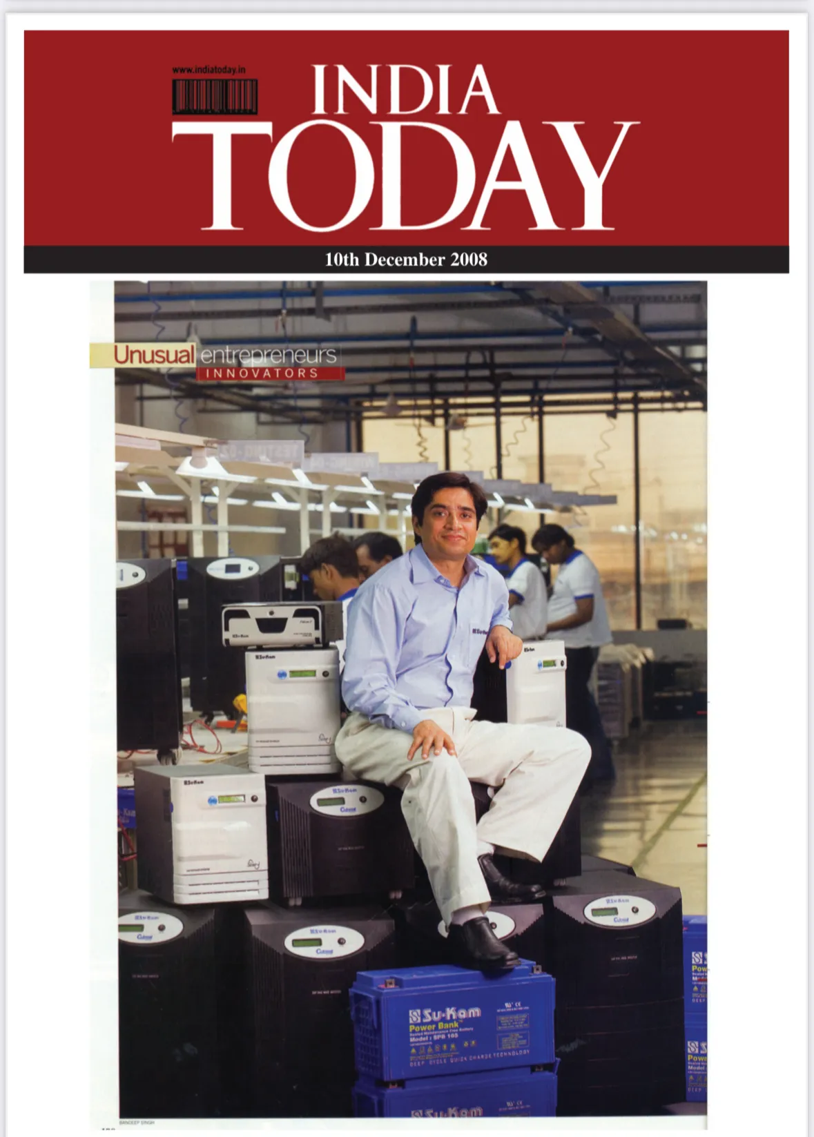 India Today cover, 10 December 2008, featuring Kunwer Sachdev among unusual entrepreneurs and innovators