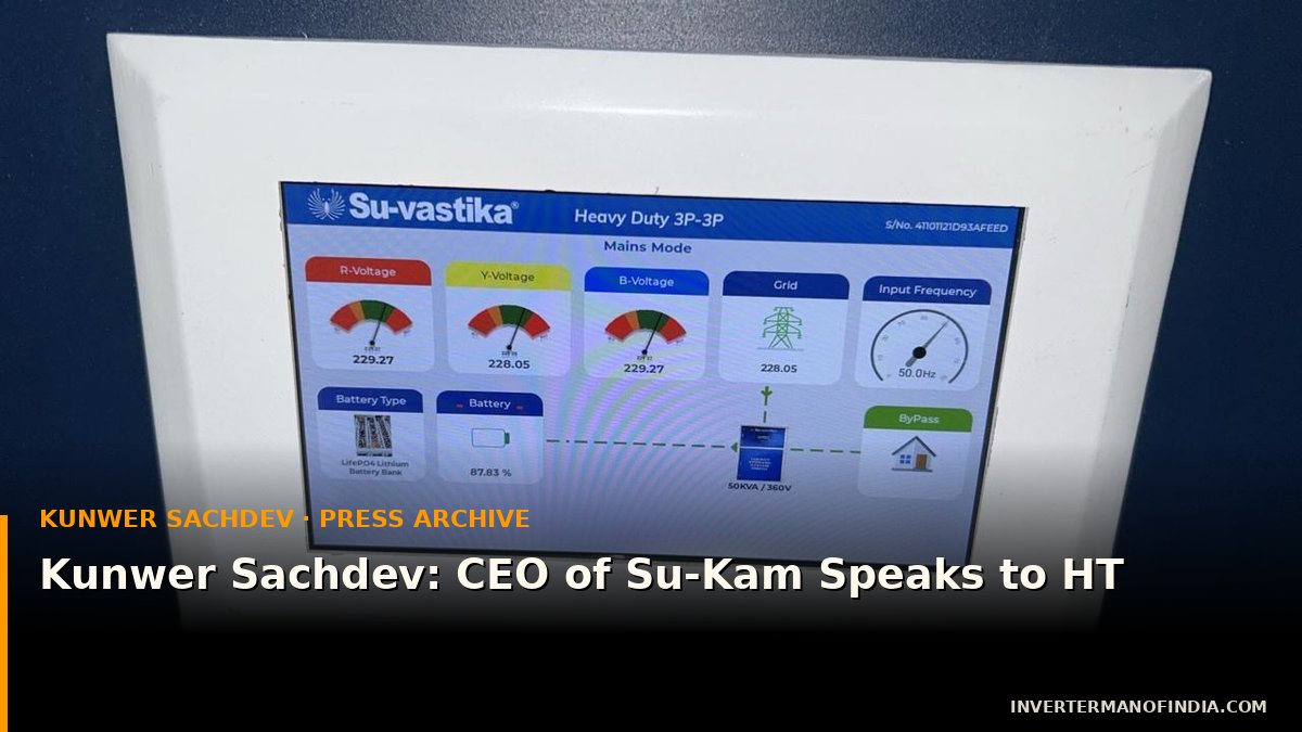 Kunwer Sachdev: CEO of Su-Kam Speaks to HT